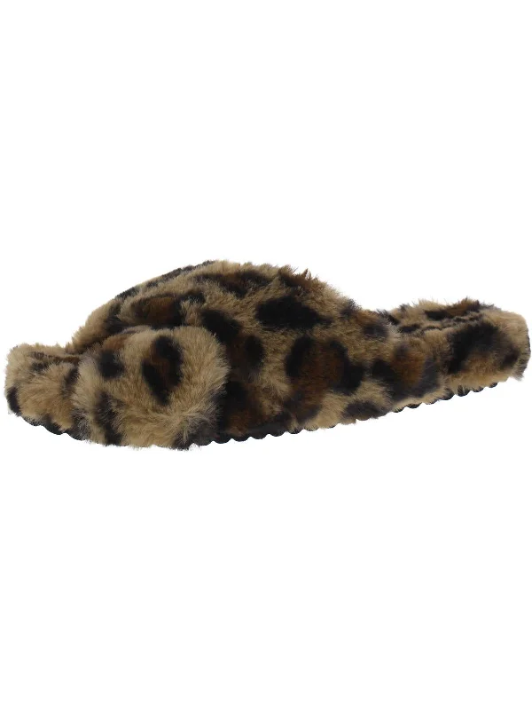 Mosey Womens Faux Fur Comfy Slide Slippers