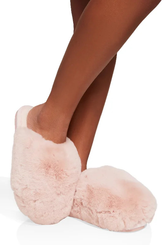 Faux Fur Sherpa Lined Slippers