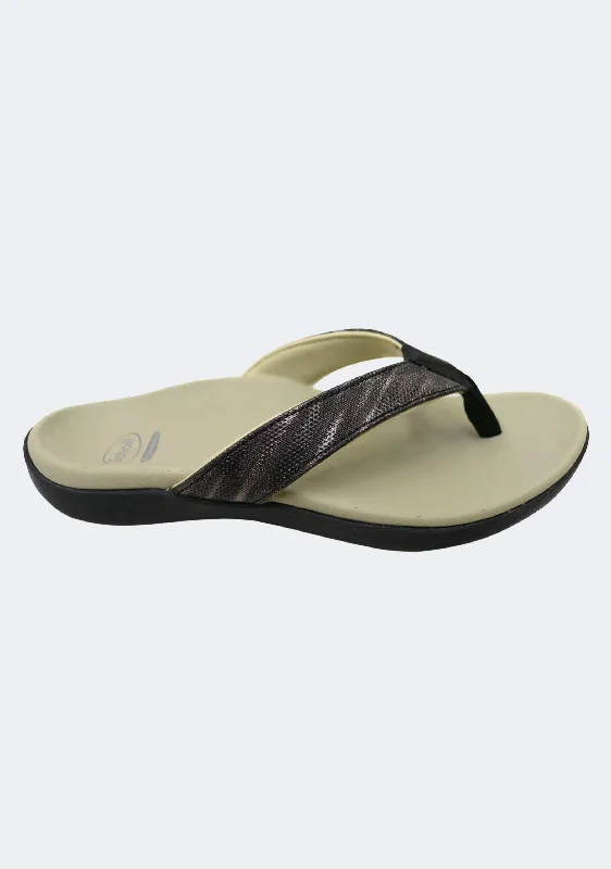 Scholl Orthaheel Women's Sonoma II Sandals Linen/Black