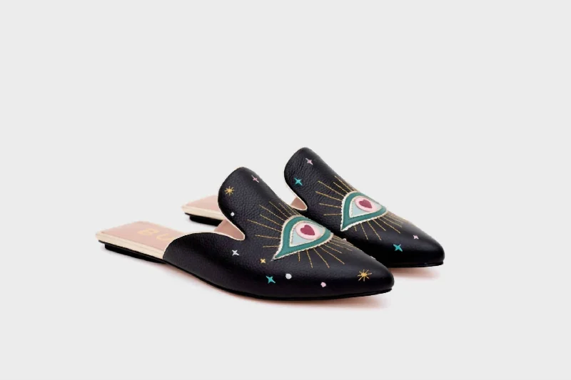 Shazam Mule Flat Sandal In Black