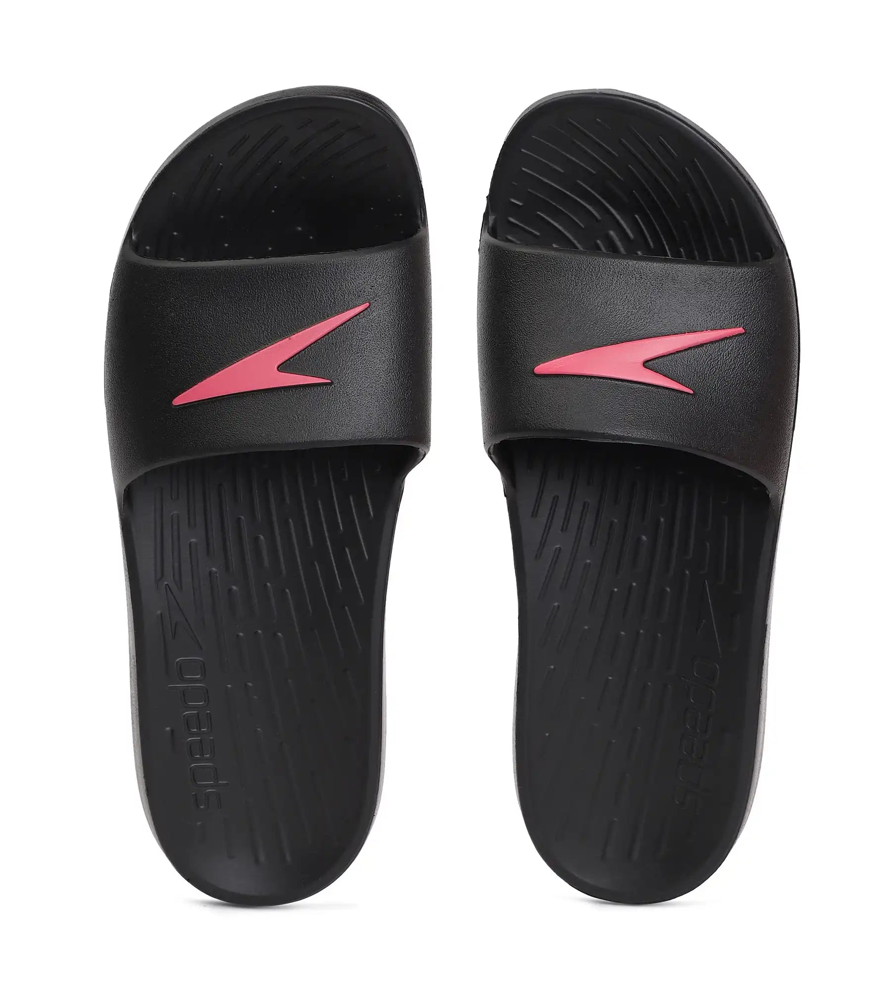 Women's Single Colour Slides - Black & Raspberry Fill