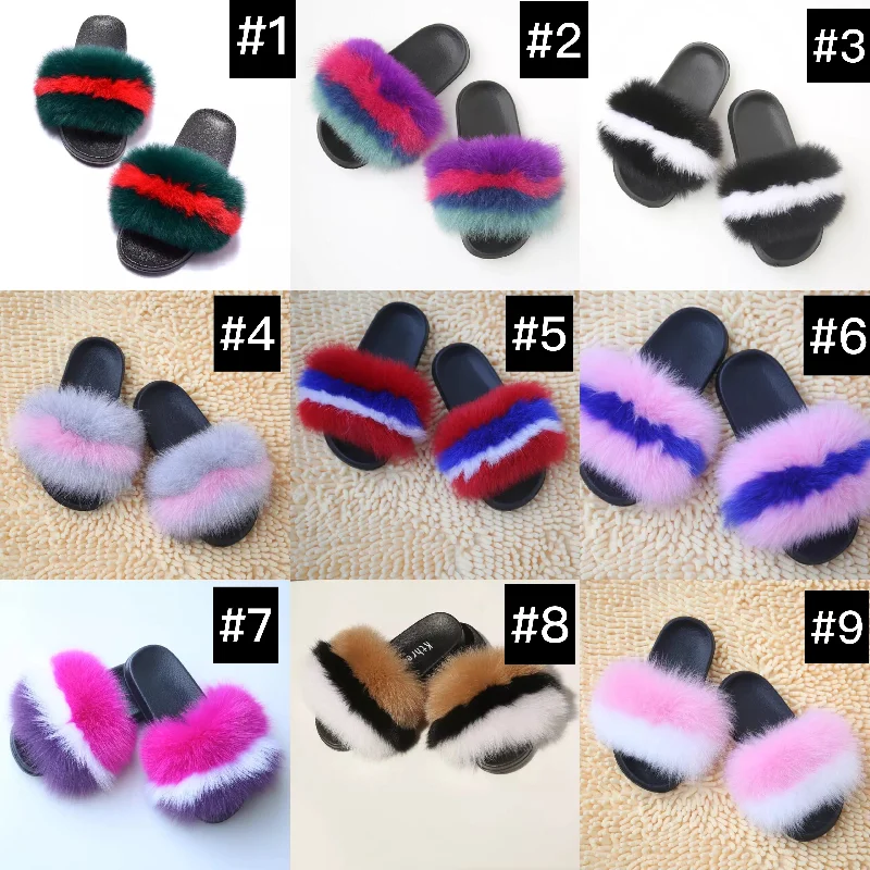 Wholesale Faux Fur Slippers Hot Popular Ladies(FR8017)