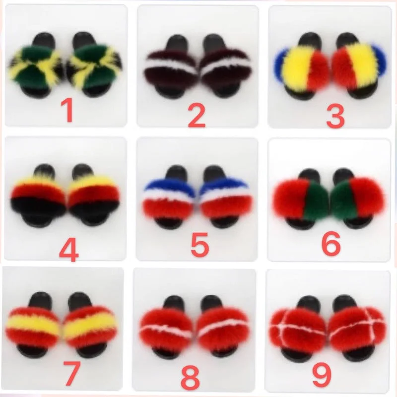 Wholesale Real Fox Fur Slippers （FR8000）