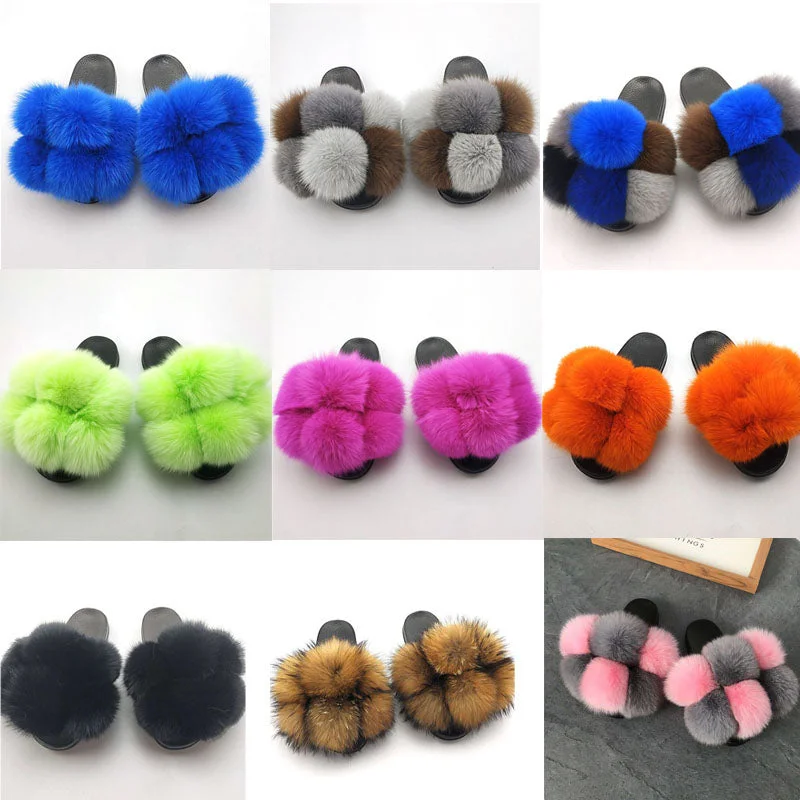 Wholesale FULL fur slippers (FR8020)