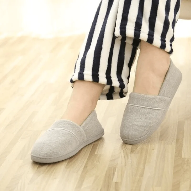 Winter Autumn Cotton-Padded Thermal Indoor Flat Slippers for Women