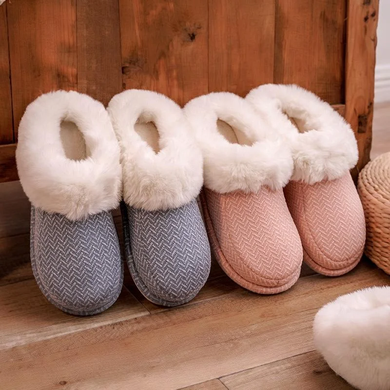 Winter Women's Non-slip Comfort Wear-resistant Cotton Fur Home Slippers