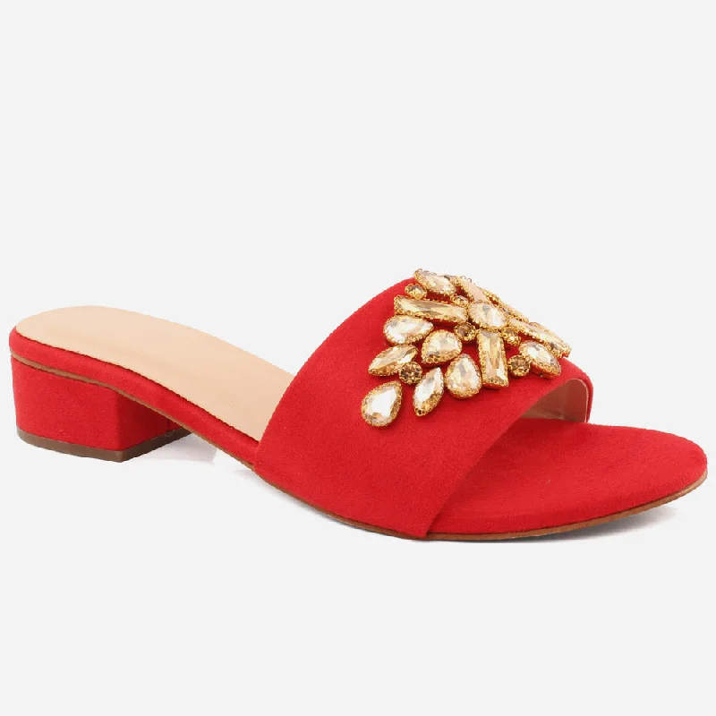 Women "GIA" Low Block Heel Slippers