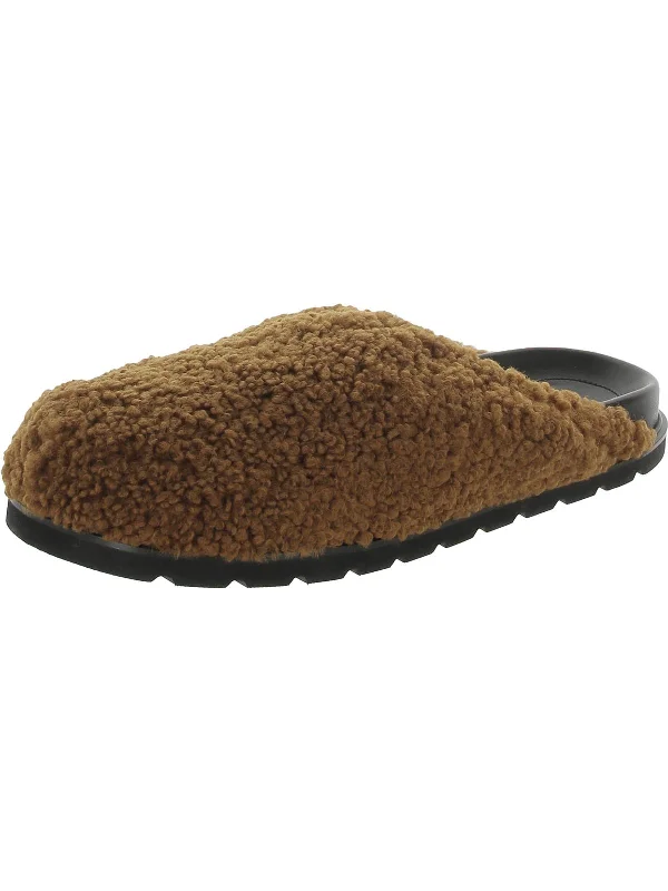 Womens Faux Fur Slip On Slide Slippers