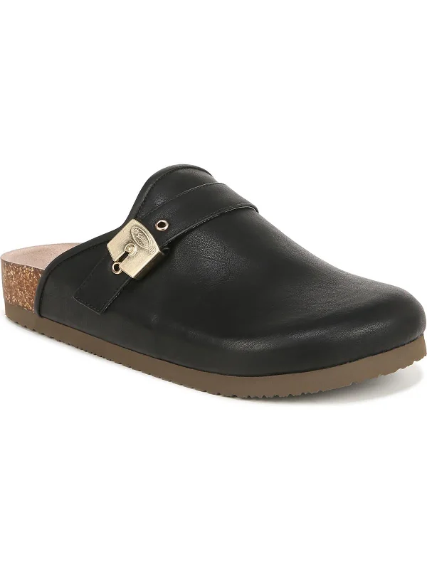 Womens Faux Leather Mules Clogs