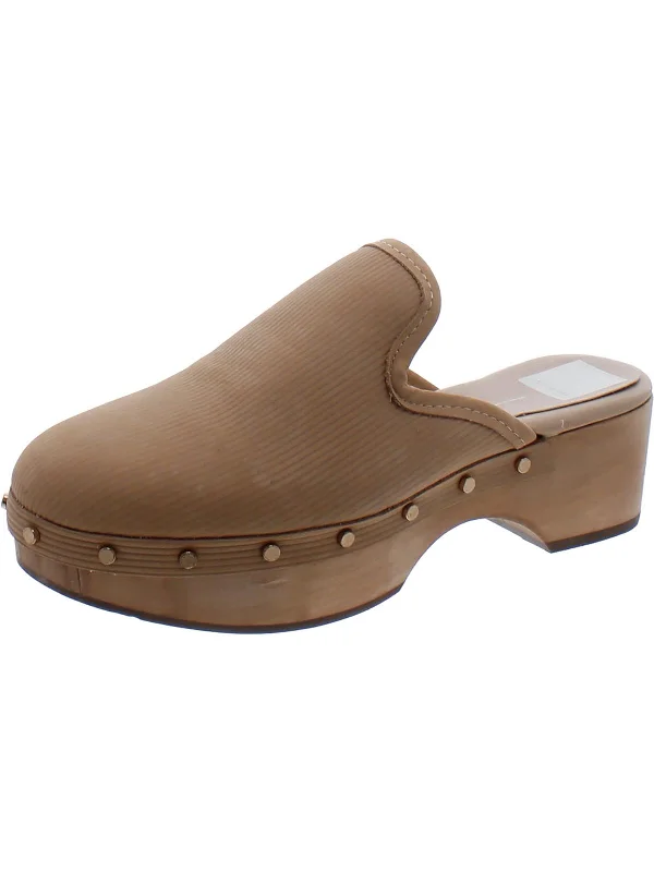 Womens Faux Leather Slip On Clogs