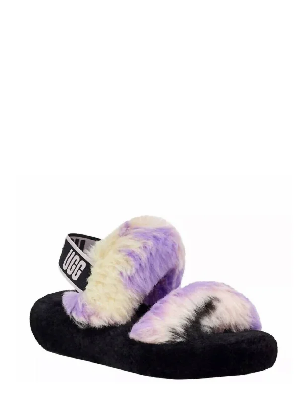 Women's Fluff Yeah Flutie Dye Slides In Magnolia