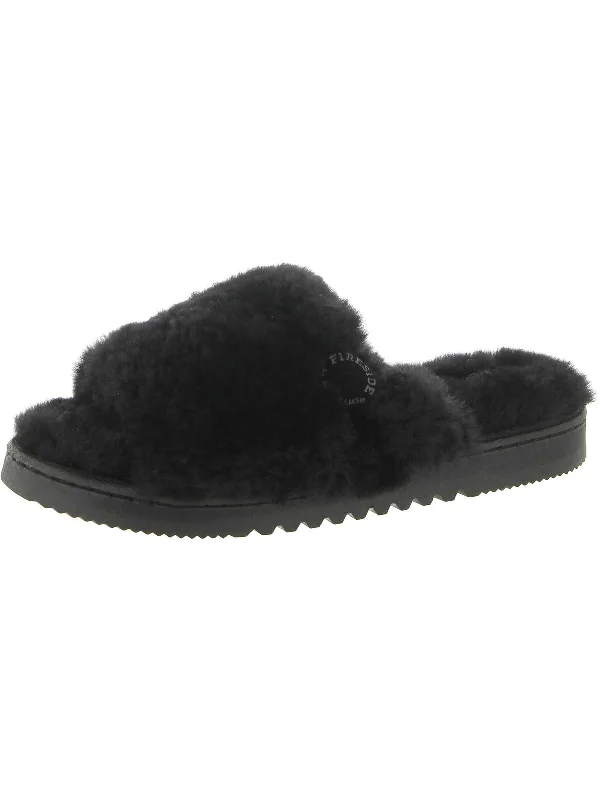 Womens Shearling Comfy Slide Slippers