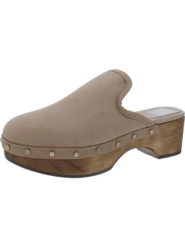 Womens Suede Studded Clogs