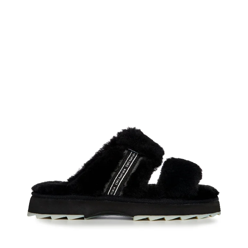 Womens Wobbegong Slippers - Black