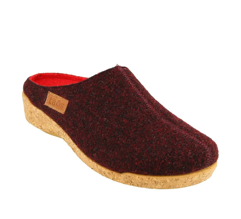 Women's Woollery Wool Clog In Deep Red