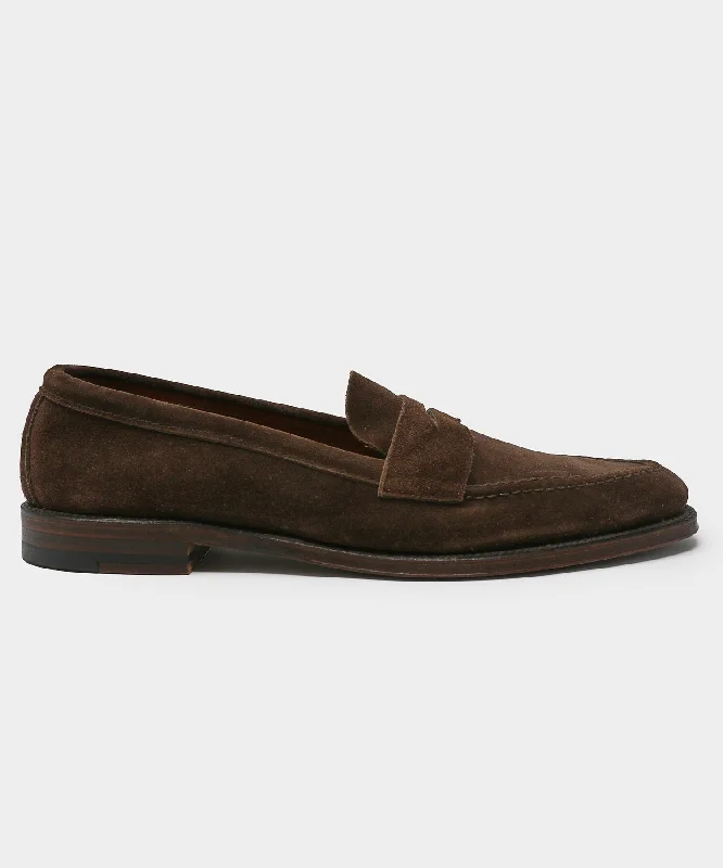 Alden Dark Brown Suede Penny Loafer