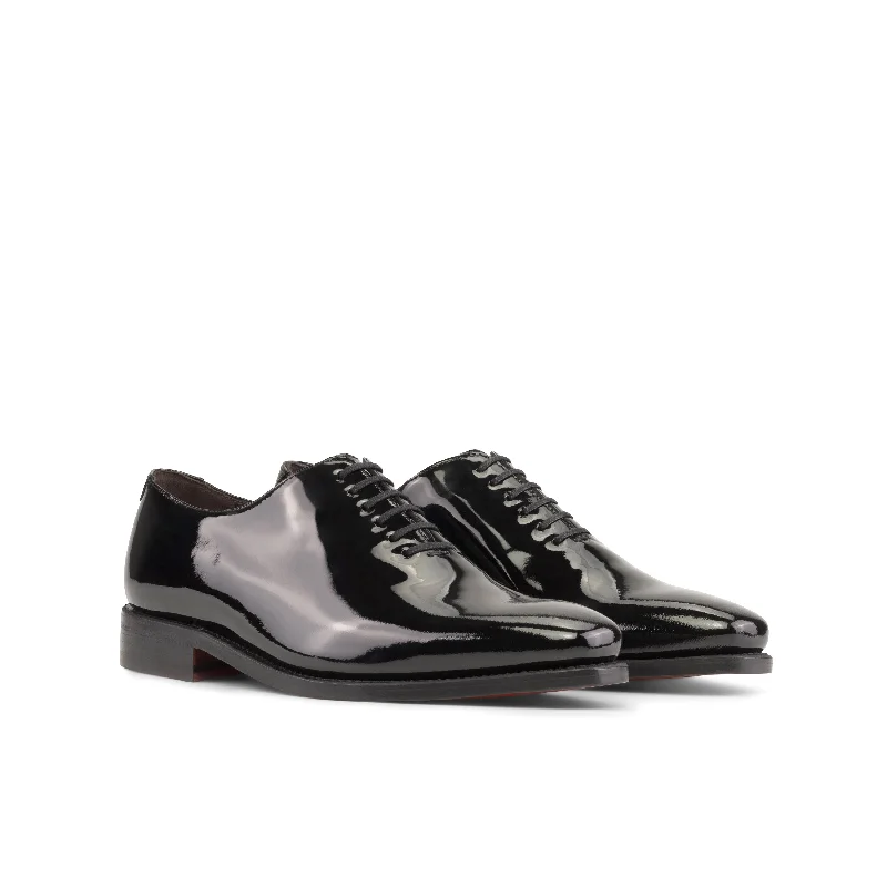 Black Patent Leather Wholecut Shoes