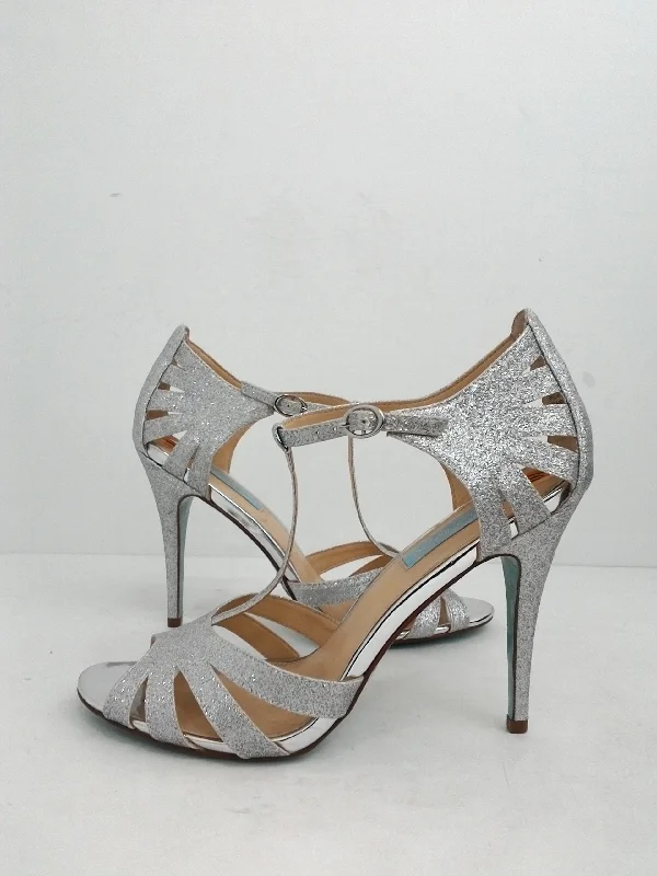 Betsey Johnson Women's Stiletto Silver/Grain  Size 10 M