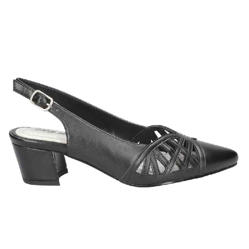 Bizzy Cut-Outs Sling Back Block Heel Pointed Toe Pumps