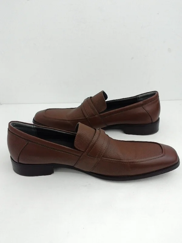 Calvin Klein Men's Jameson Soft Leather Loafers, Brown Size 11.5 M