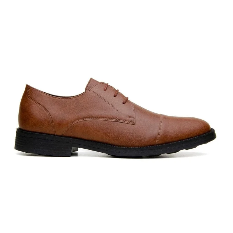 'Roma' classic vegan leather derby by Vincente Verde -  cognac