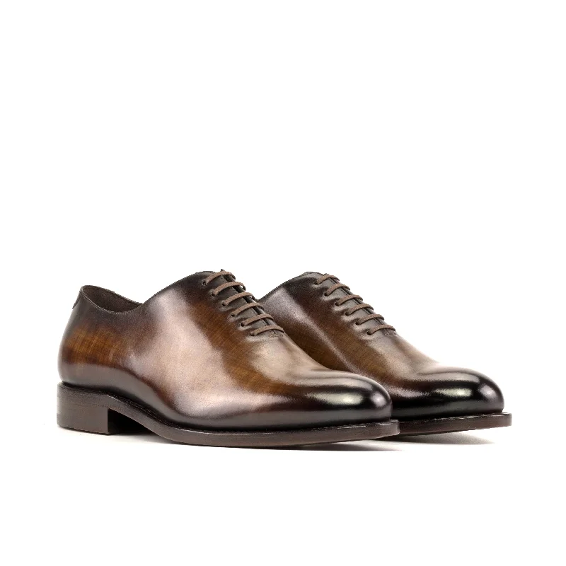 Brown Patina Wholecut Shoes