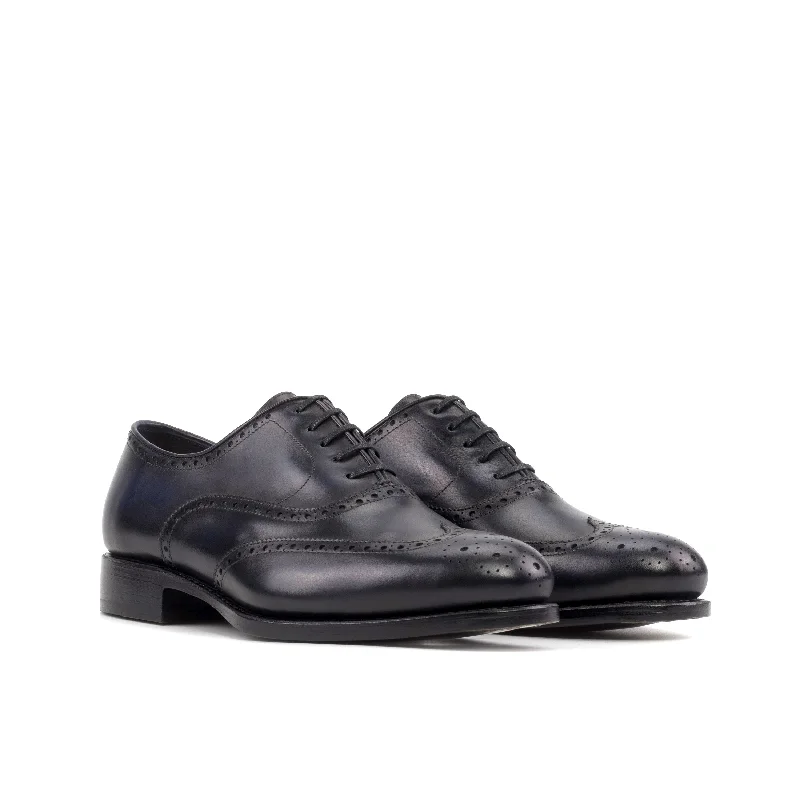 Navy Blue Wingtip Brogue Shoes