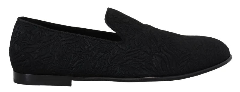 Dolce & Gabbana Elegant Jacquard  Loafers Slide On Men's Flats