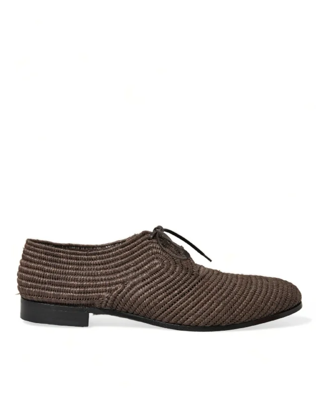 Dolce & Gabbana Elegant Raffia Upper Derby Shoes - Lace Up in Men's