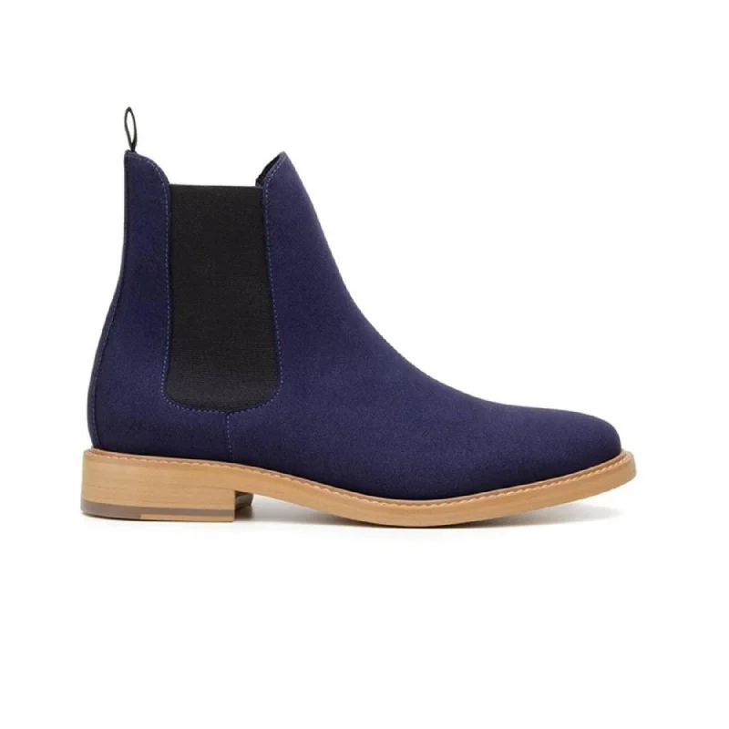 'Dylan' Unisex Chelsea Vegan Suede Boots by Ahimsa -  Navy