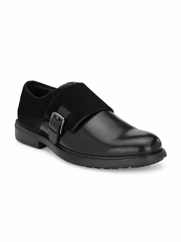 HITZ403 Men's Black Leather Formal  Buckle Shoes