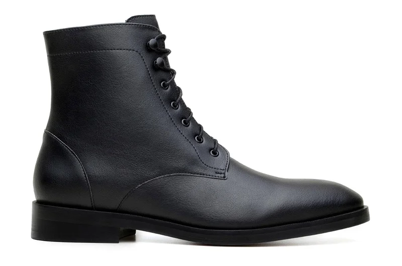 'Howard' vegan men's lace-up boots by Ahimsa - black