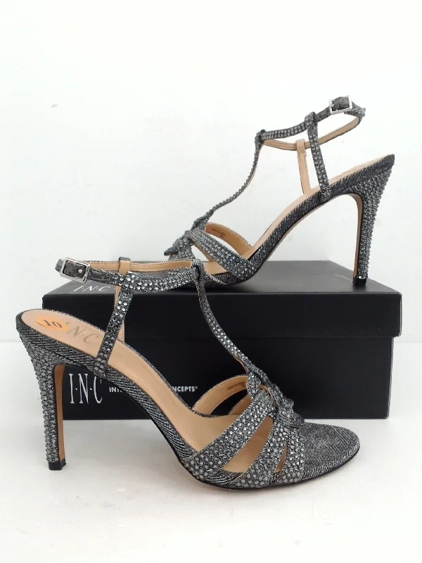 INC International Concepts Women's Rowynf DK Pewter Sandal Size 10 M