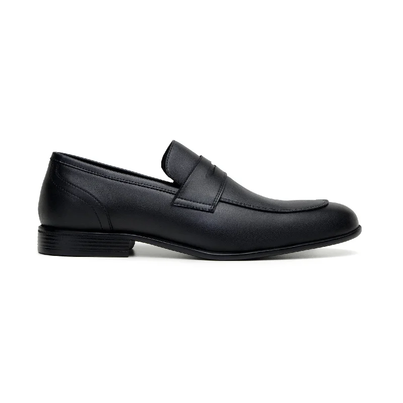 'Jean-Luc' men's classic loafer in vegan leather by Zette Shoes - black