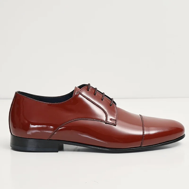 Patent Leather Shoes - Rust