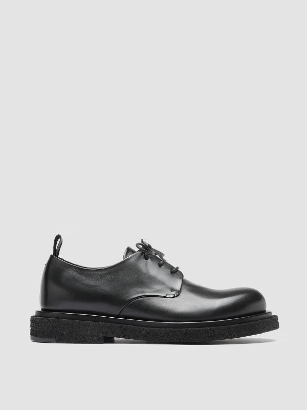 WISAL 011 Nero - Black Leather derby shoes