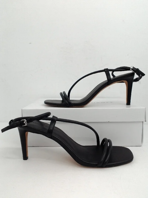 Rebecca Minkoff Women's Nanine Black Leather Heel Sandal Size 10 M