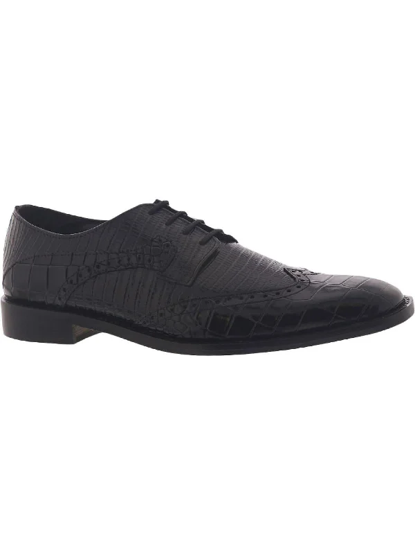 Rolando Mens Leather Lace-Up Derby Shoes