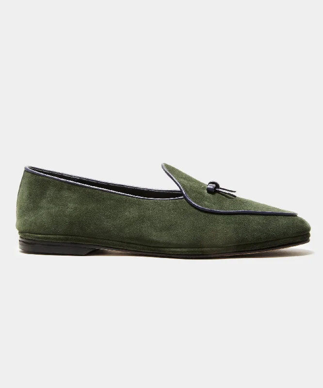 Todd Snyder x Rubinacci Marphy Suede Loafer in Racing Green