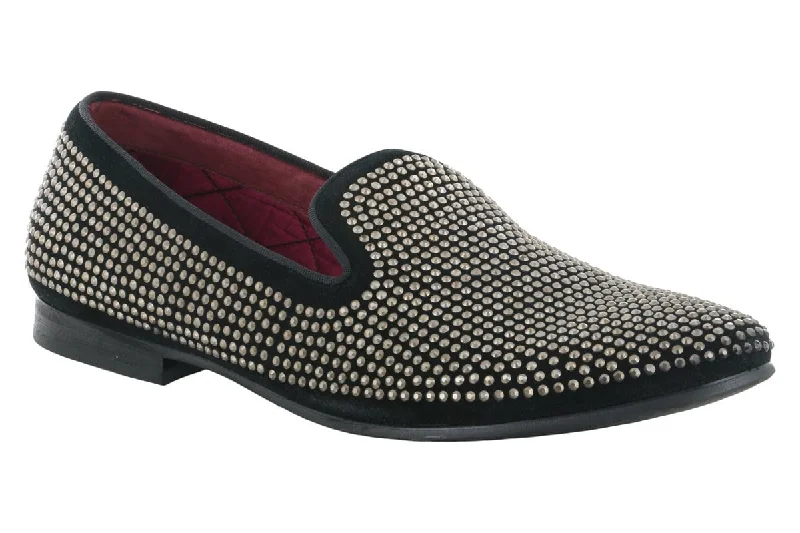 Steve Madden Caviarr Silver Rhinestone Loafer