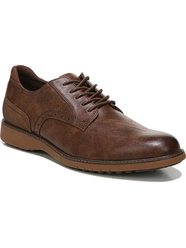 Sync Up Mens Faux Leather Lace Up Oxfords