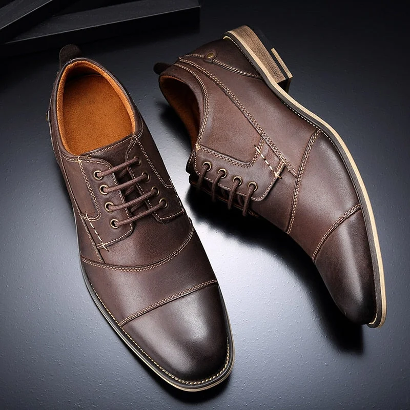 the Albrese - 2022 Men's  Captoe Leather Dress Shoes