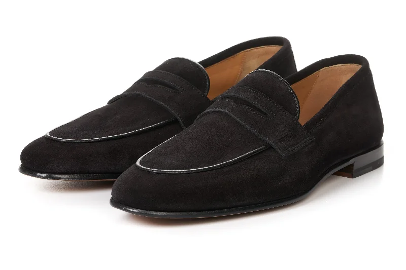 The Louis Penny Loafer - Nero Suede