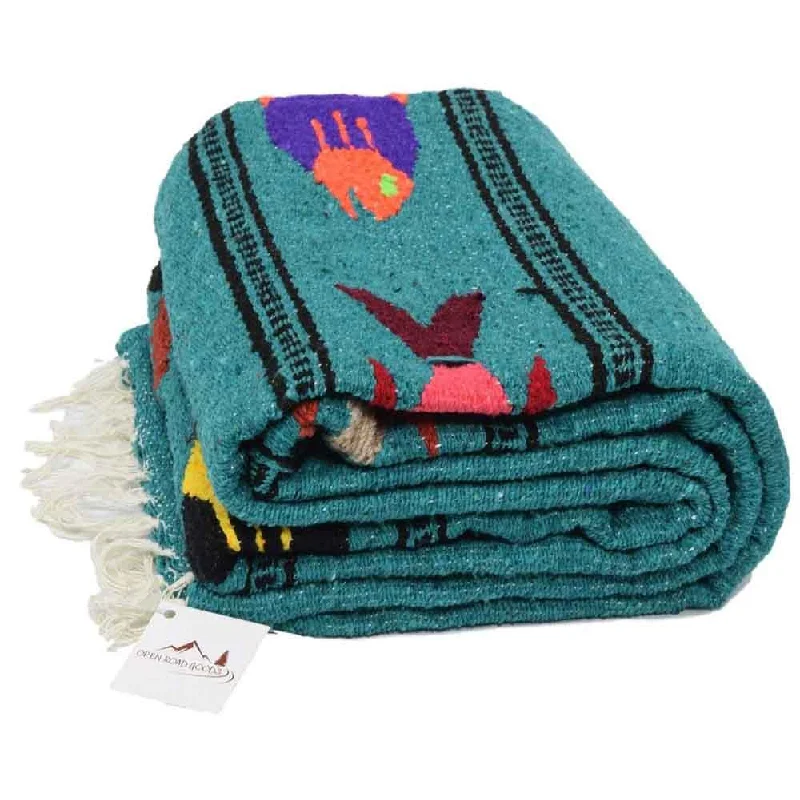 Midnight Teal Baja Fish Yoga Blanket