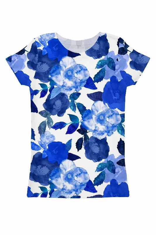 Blue Blood Zoe Floral Print Designer T-Shirt - Women