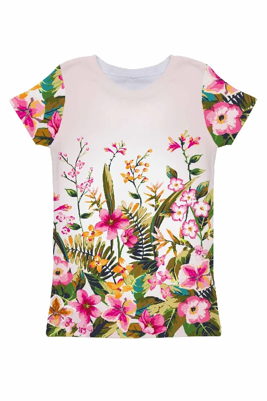 Mountain Garden Zoe Floral Print Designer Tee - Women