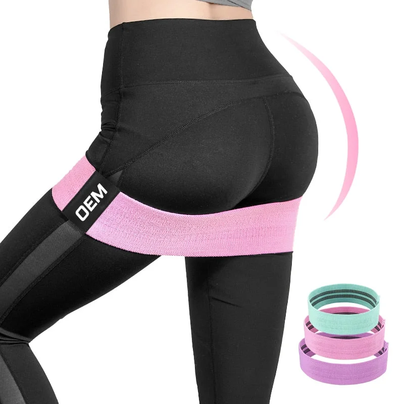 New Multicolor Latex Slip Cotton Hip Resistance Bands Booty Elastic Bands Exercise for Thigh Hips Glutes Bridge Fitness Workout