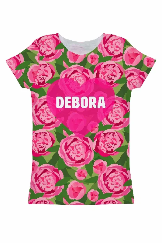 Pink Vibes Customized NAME Zoe Floral Print Tee - Women