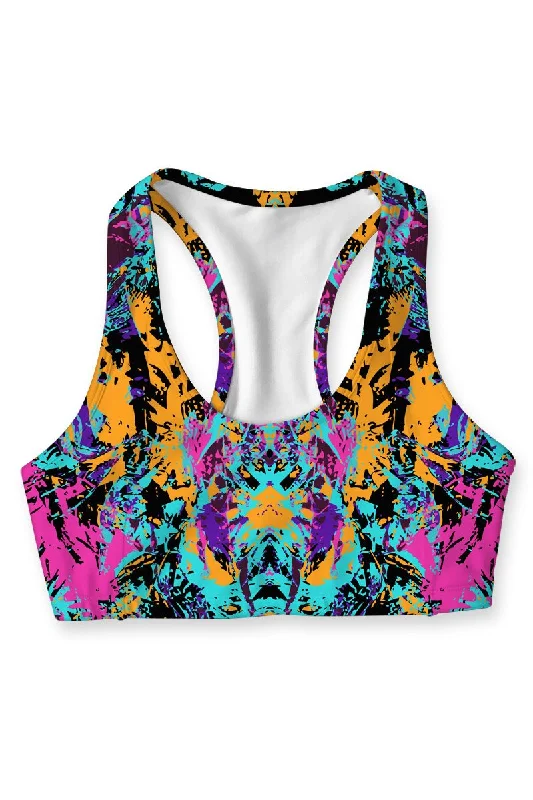 Reflection Stella Colorful Seamless Racerback Sport Yoga Bra - Women