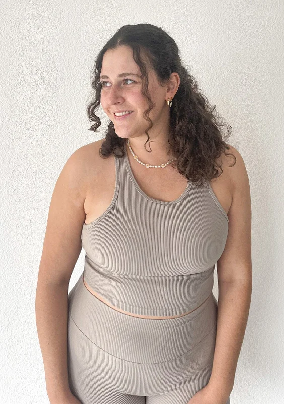 Ribbed Crop Top - Latte